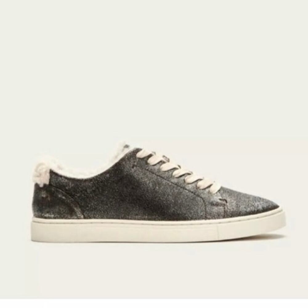 Frye Metallic Ivy Low Lace Shearling Sneaker size 7.5 - Picture 2 of 10